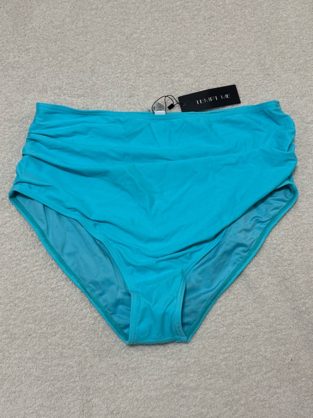 Tempt Me Turquoise High-Waist Bikini Bottom